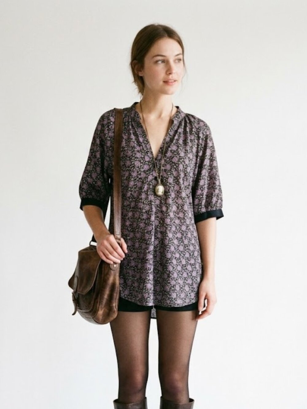 Cameo the Label 100% Silk Floral Tunic Blouse Size S
